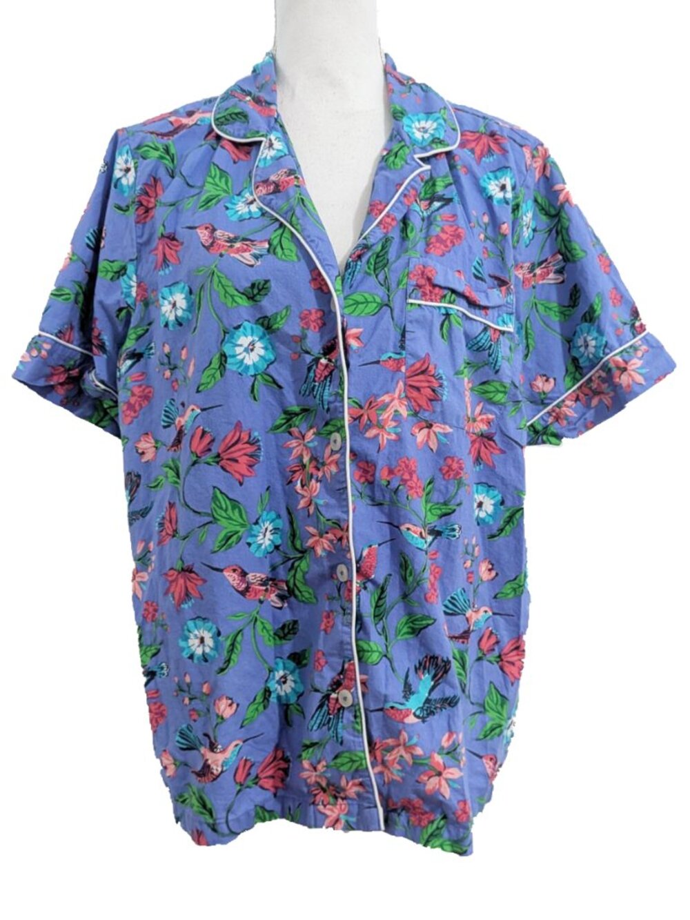 Printfresh Hummingbird Haven Organic Cotton Short Sleeve Pajama Top